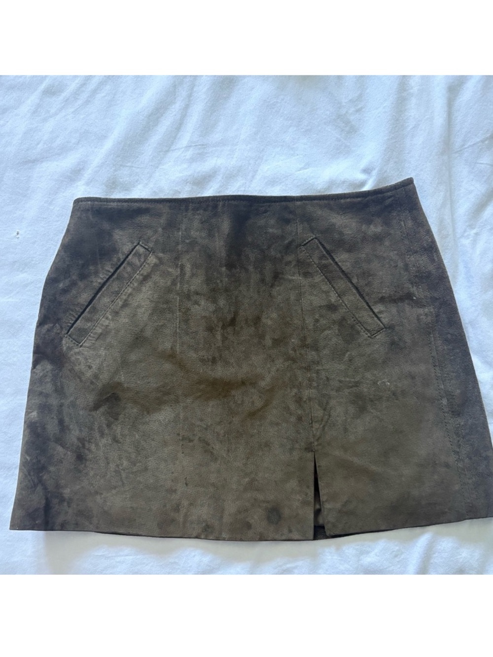 Blank NYC Olive Green Suede Mini Skirt Size 26